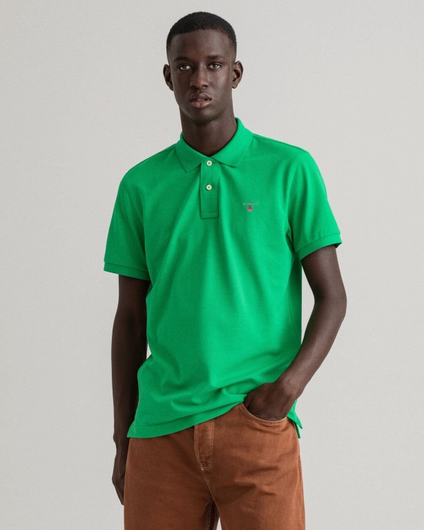 Tricou Polo Barbati Gant Original Piqué Verzi | lyxw72V3ArW