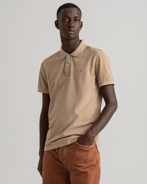 Tricou Polo Barbati Gant Original Piqué Kaki | osqxJNAXsP3