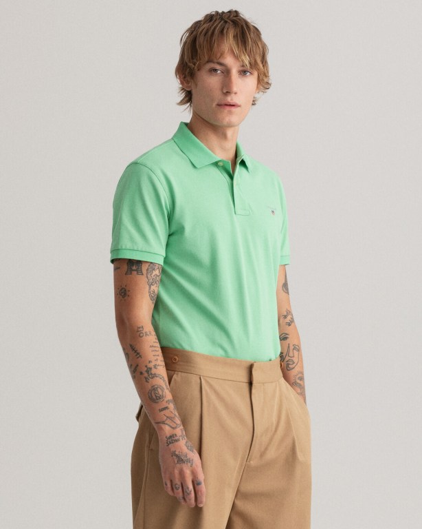 Tricou Polo Barbati Gant Original Piqué Verzi | sEwA9PeGprA