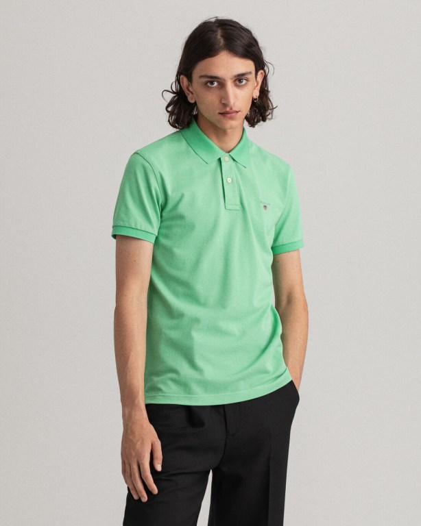 Tricou Polo Barbati Gant Original Slim Fit Piqué Verzi | JluZJjr9LOp