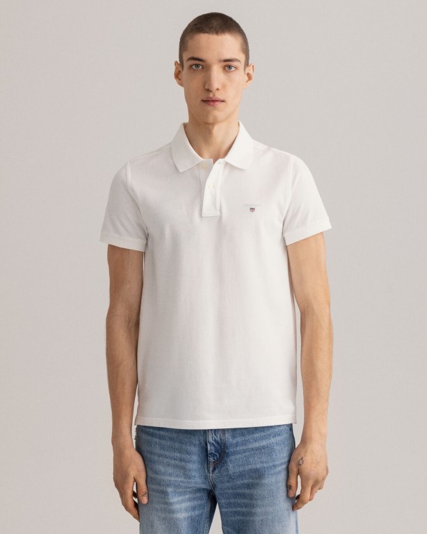 Tricou Polo Barbati Gant Original Slim Fit Piqué Albi | zKy9FhP4ovG