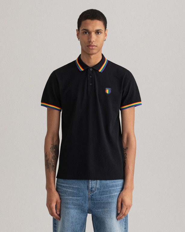 Tricou Polo Barbati Gant Pride Piqué Negrii | zAqVcYJfxfB