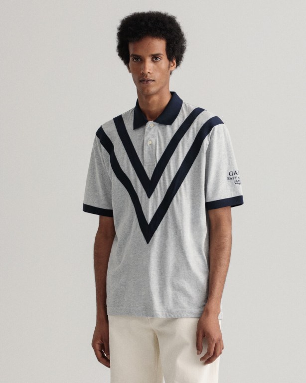 Tricou Polo Barbati Gant Rowing Jersey Gri Deschis | gbv3fwHO9ZH