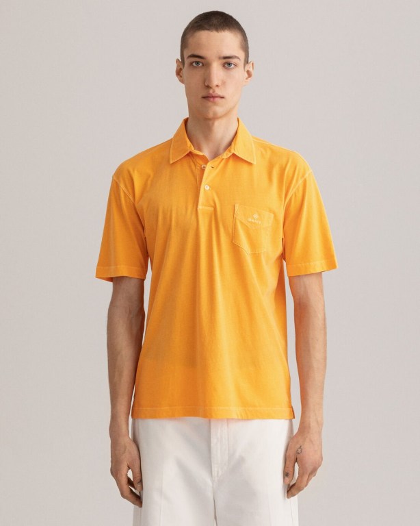 Tricou Polo Barbati Gant Sunfaded Jersey Portocalii | Jzb1OVMeHDh