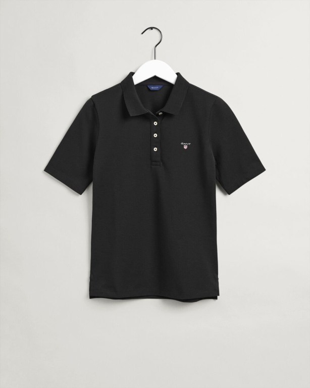 Tricou Polo Dama Gant Original Long-Scurte Sleeve Piqué Negrii | DSo6FeRrvjc