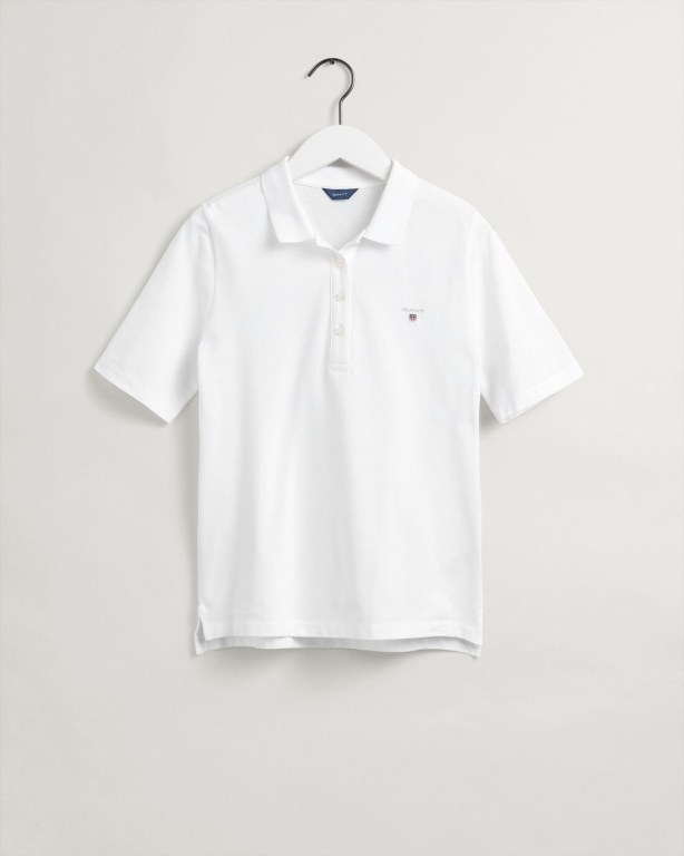 Tricou Polo Dama Gant Original Long-Scurte Sleeve Piqué Albi | DYDpXKv4UGL