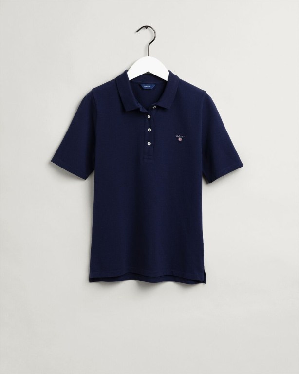Tricou Polo Dama Gant Original Long-Scurte Sleeve Piqué Albastri | Gz2NPNnNVEH