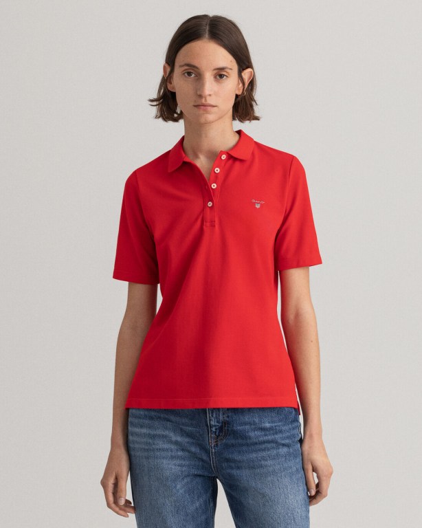 Tricou Polo Dama Gant Original Long-Scurte Sleeve Piqué Rosii Deschis | HF1g5qeIx99