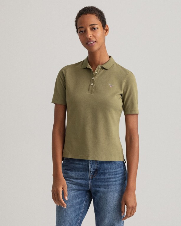 Tricou Polo Dama Gant Original Long-Scurte Sleeve Piqué Verzi | hgCC0vGW0lx