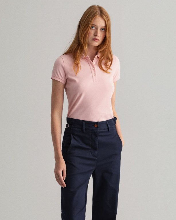 Tricou Polo Dama Gant Original Piqué Roz | vDcYh34VVzB