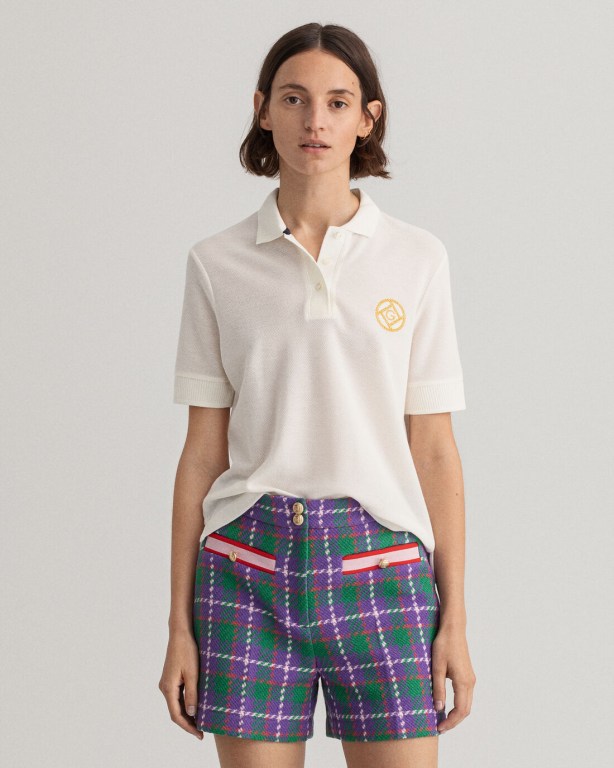 Tricou Polo Dama Gant Rope Icon Piqué Albi | MuLC4MqZvML