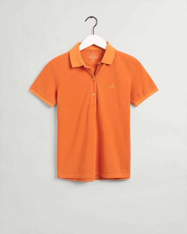 Tricou Polo Dama Gant Sunfaded Piqué Portocalii | TdxxWSKctux